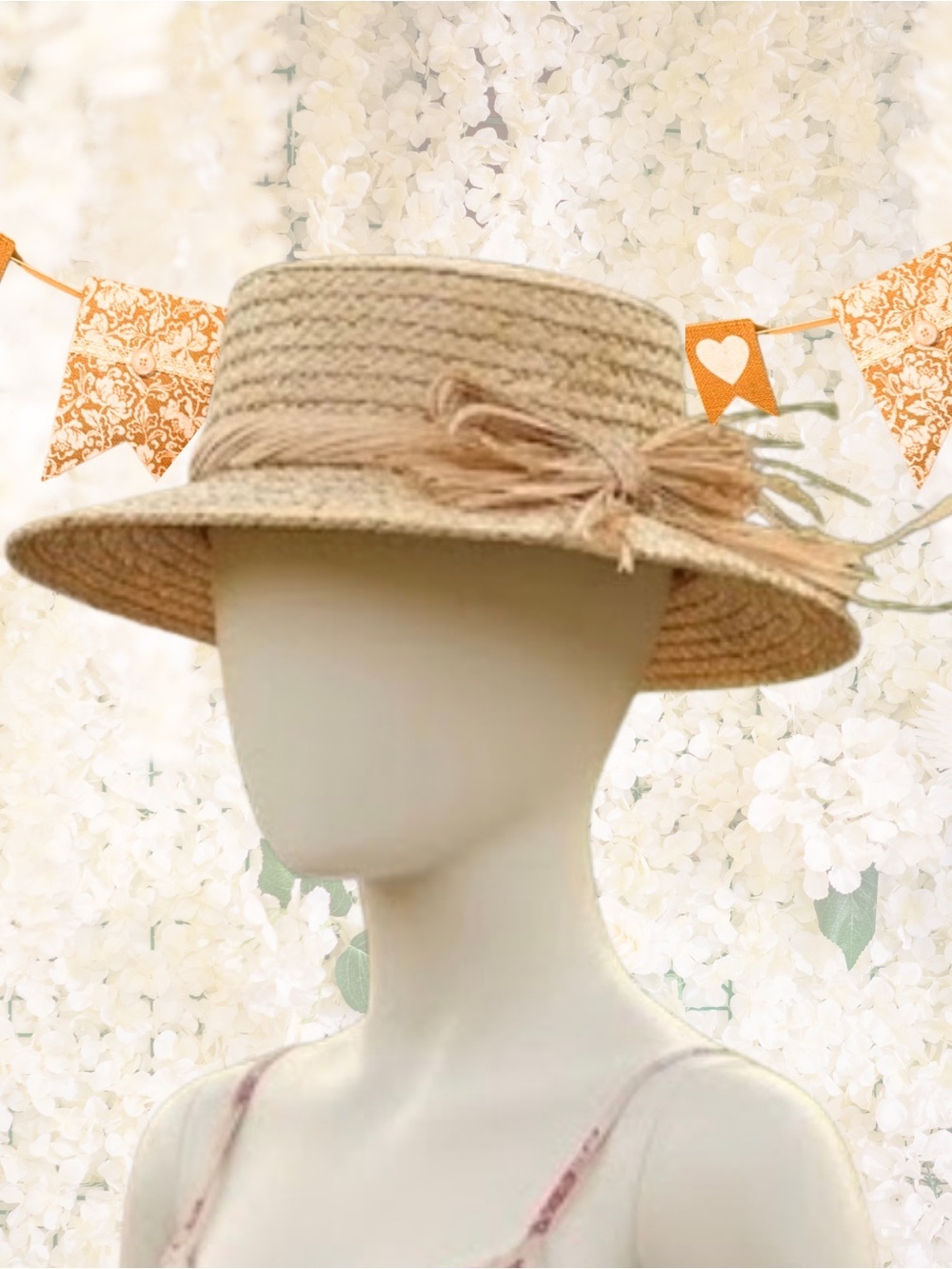 Liz Claiborne Vintage Classic Boater Style - Natural Woven Hat